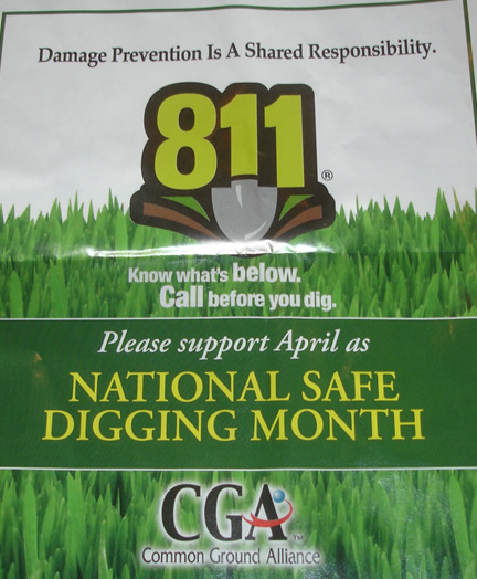 April is Safe Digging Month - Call 811